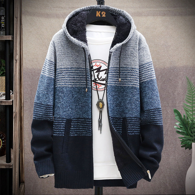 Krohn-e | Lässige lange Jacke mit Kapuze für Männer
