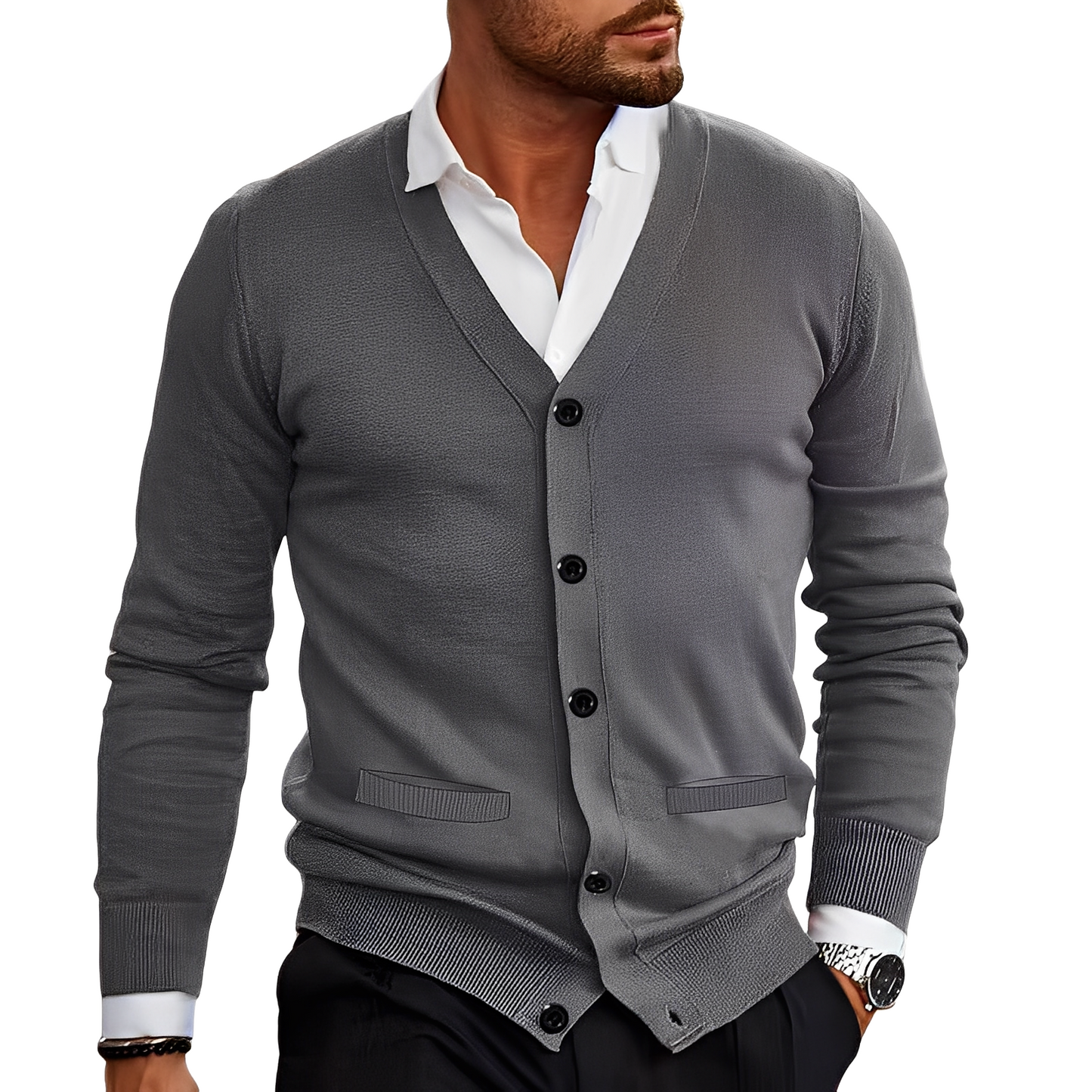 Krohn-e | Lässiger, einfacher Cardigan für Männer