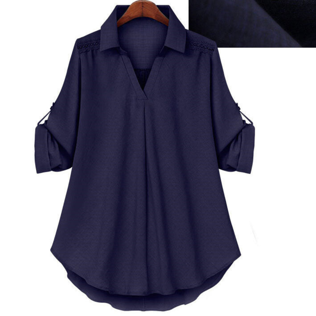 Lässiges Annika Shirt mit V-Ausschnitt im Streetstyle