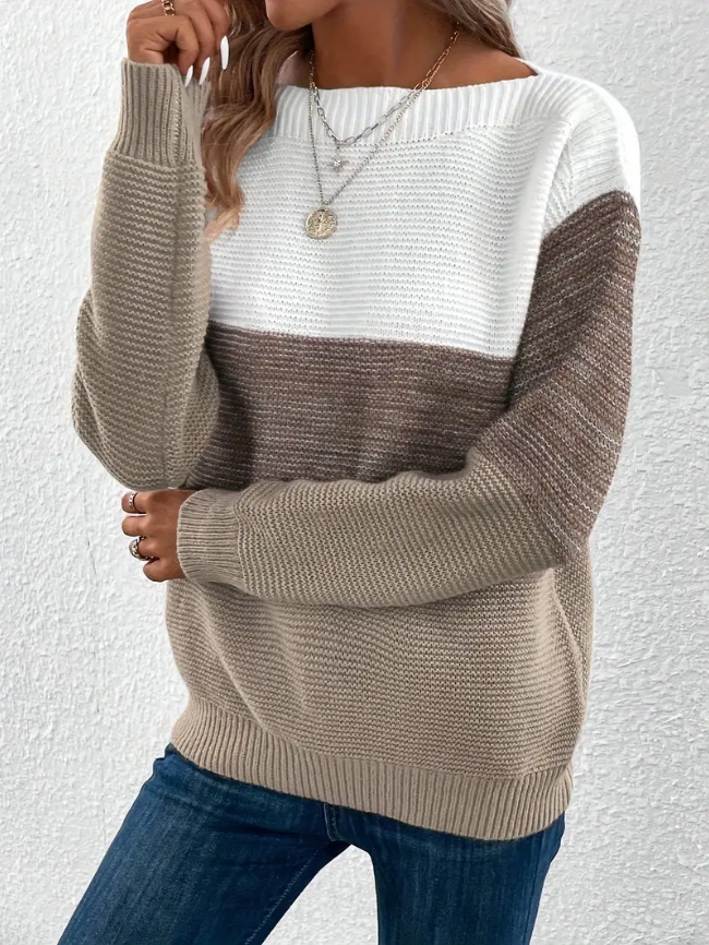 Krohn-e | Eleganter Langarm Pullover mit Fallenden Schultern