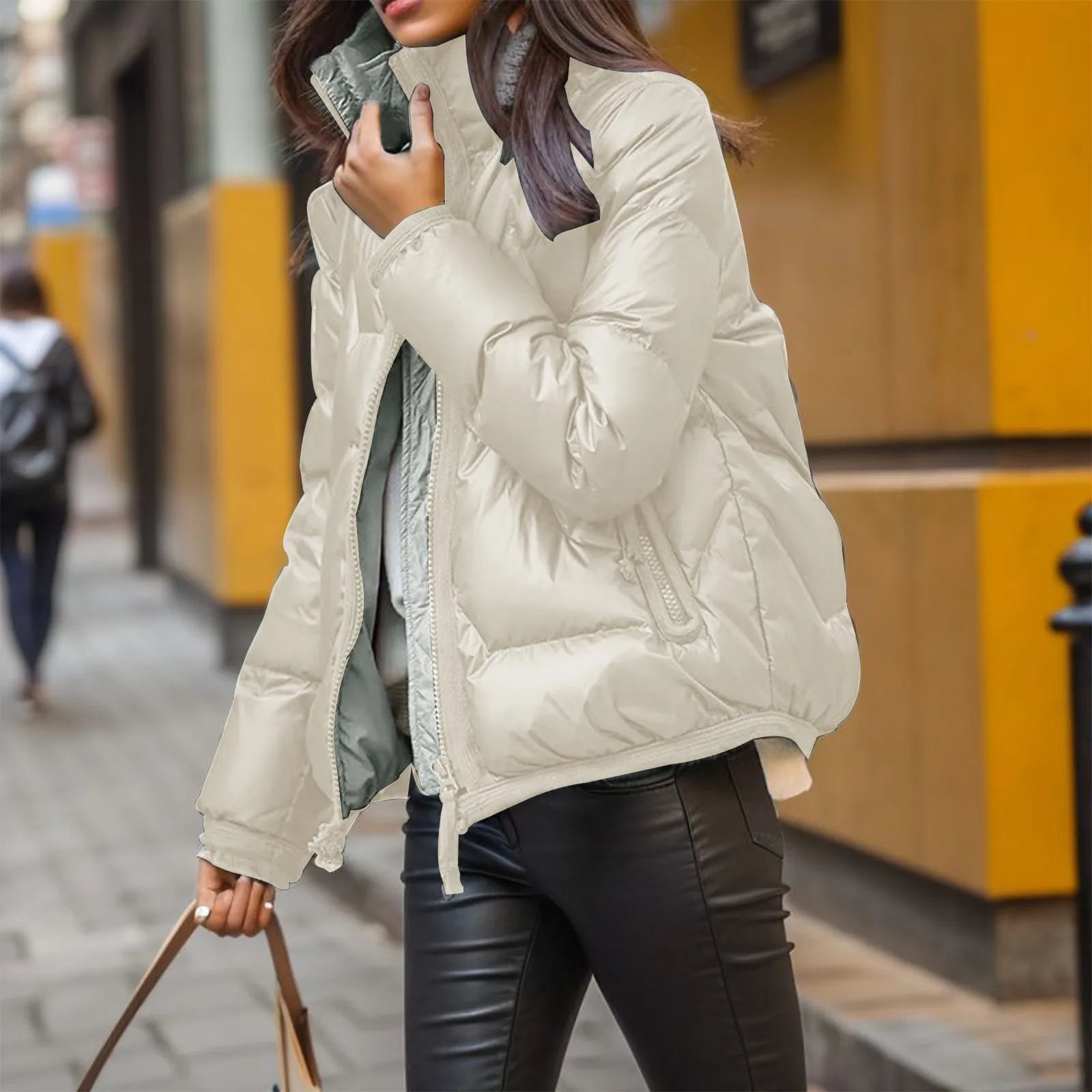 Krohn-e | Stylische Steppjacke mit Glänzendem Finish