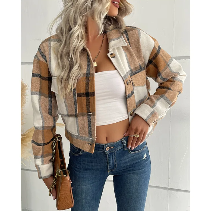Krohn-e | Trendige Karierte Jacke für Damen