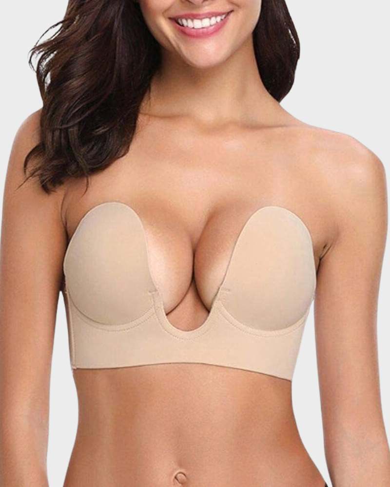 KROHN-E Damen Push-Up BH tiefes Dekolleté verstellbare Träger