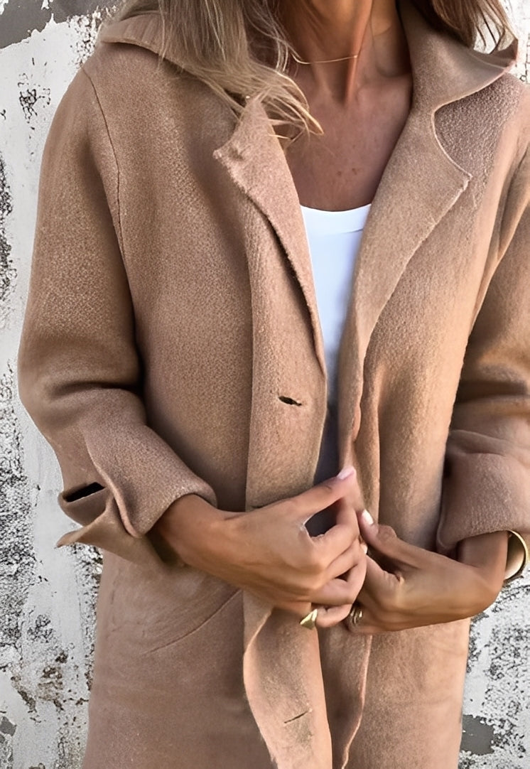 Krohn-e | Lässiger langer Strickmantel für Frauen