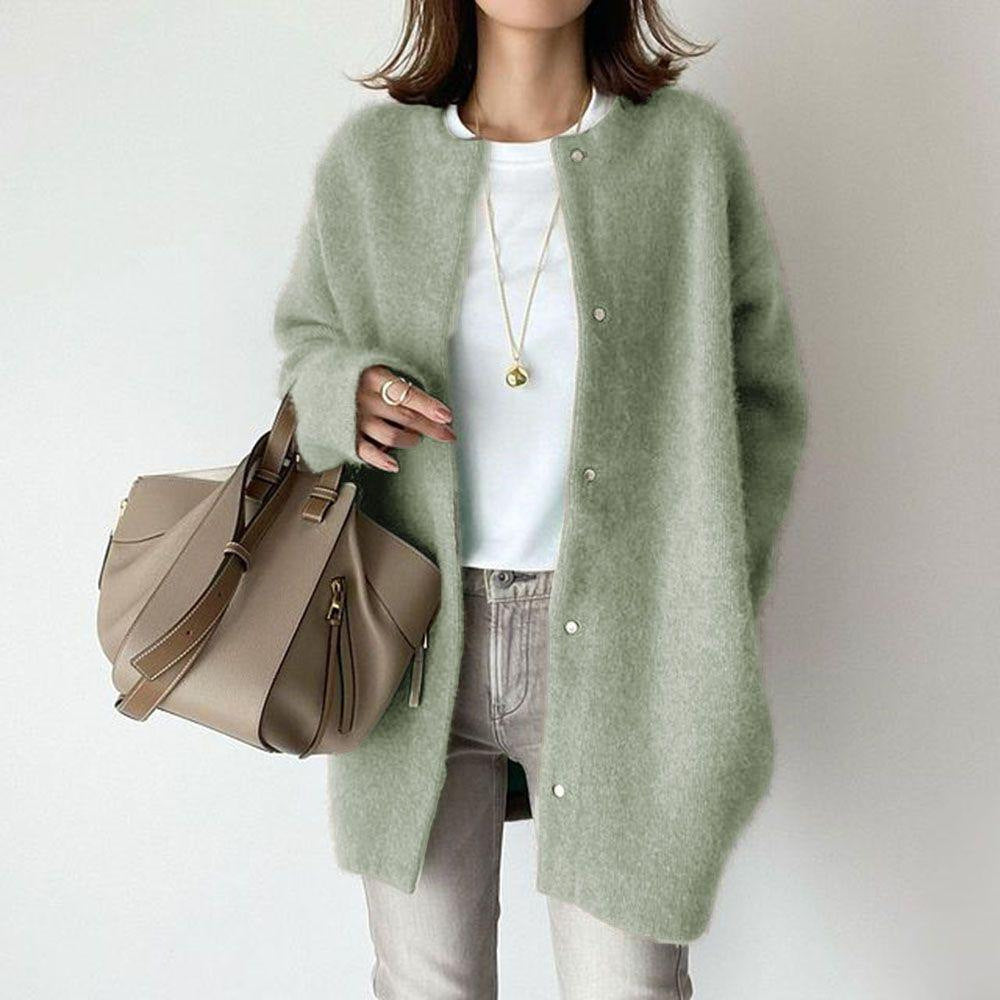 Krohn-e | Minimalistischer Cardigan Kaschmir-mischung Einfach, Elegant
