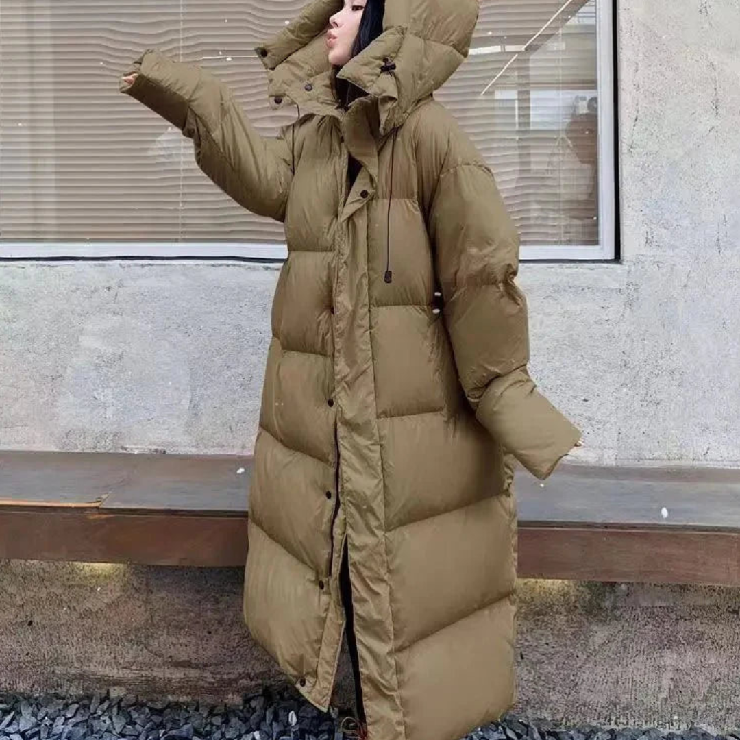 Krohn-e | Lange Winter Puffer Daunen Jacke - Kapuze
