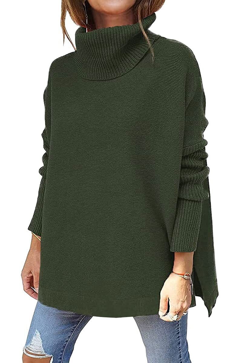 Krohn-e | Jumper - Frauen Herbst Bequemer Rollkragenpullover