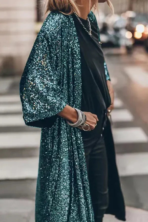 Krohn-e | Glamour Kimono aus Pailletten mit Schlüsselloch
