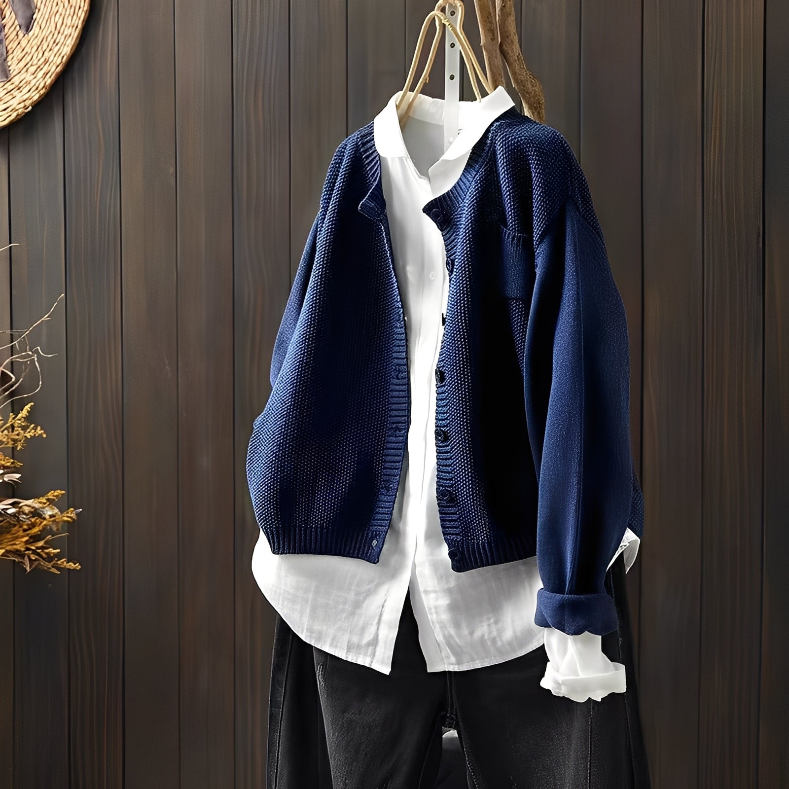 Krohn-e | Klassische, locker sitzende Strickjacke für Frauen