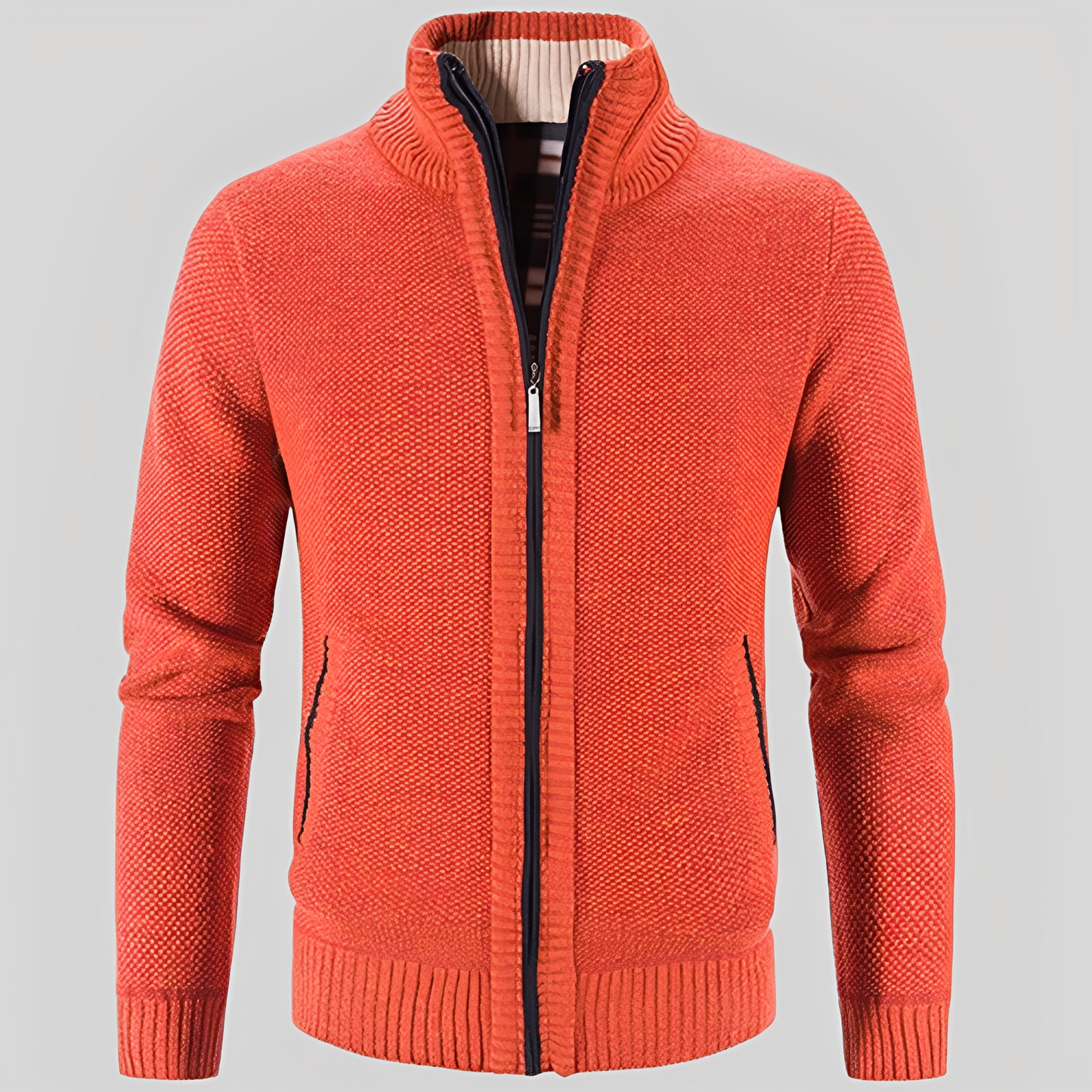 Krohn-e | Einfacher Cardigan mit Reißverschluss für Herren