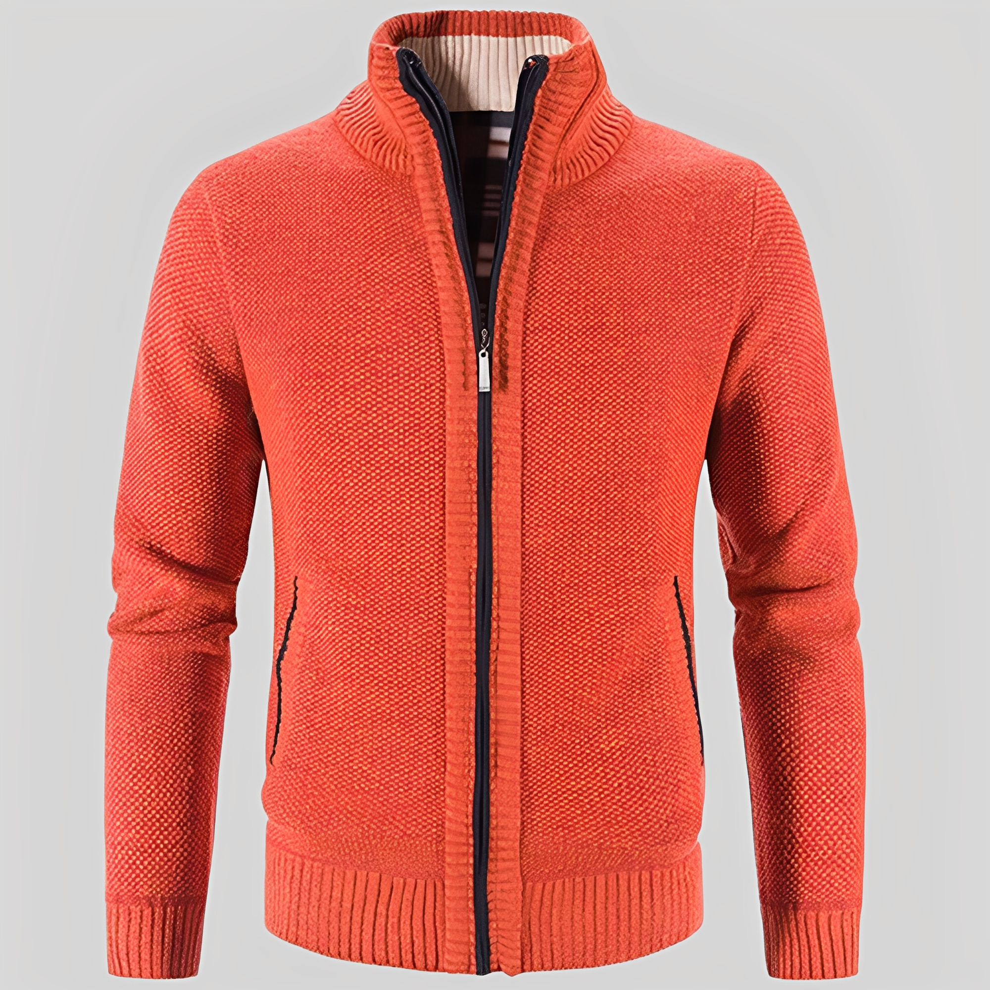Krohn-e | Einfacher Cardigan mit Reißverschluss für Herren