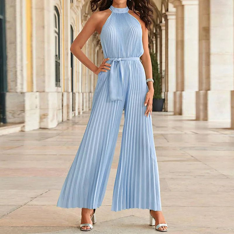 Elegantes Chiffon-Jumpsuit mit Raffung und Schnürung