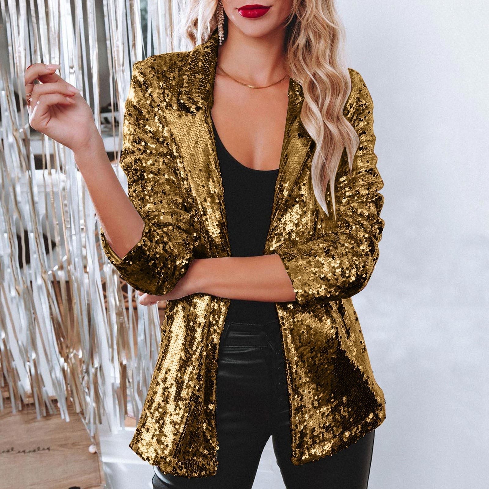 Krohn-e | Glänzender Pailletten-Blazer für Frauen