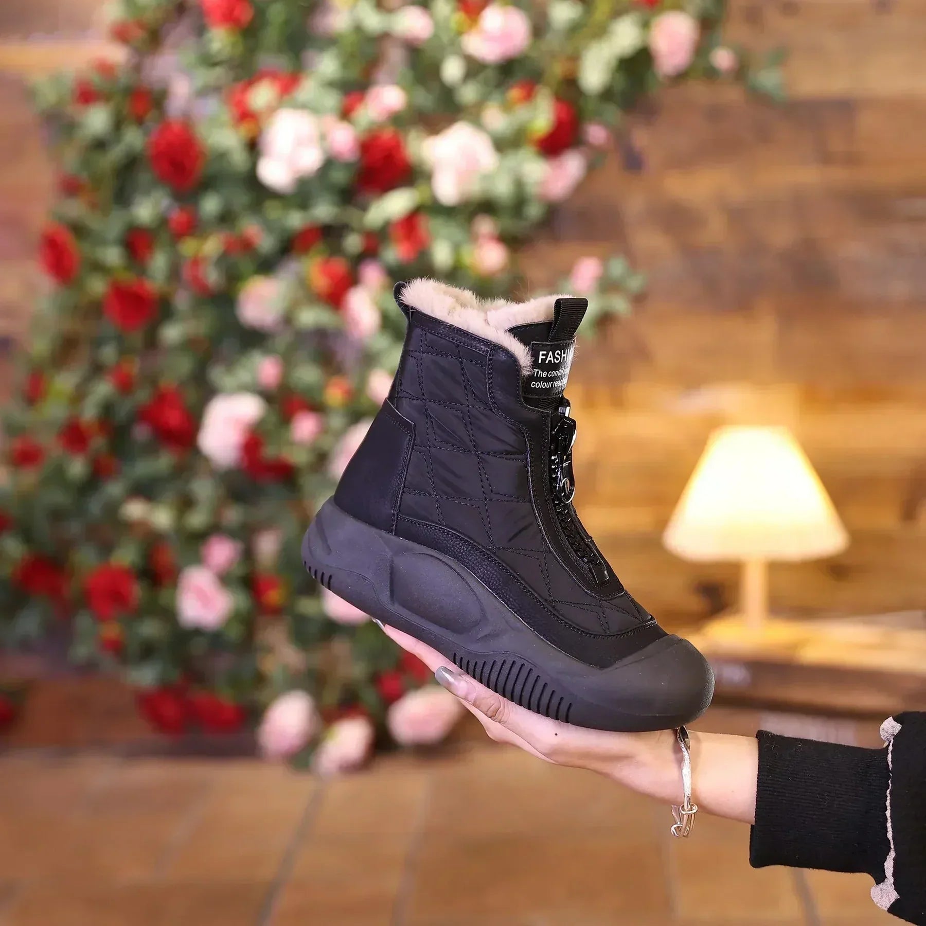 Krohn-e | Retro Wasserdichte Schneestiefel mit Frontreißverschluss