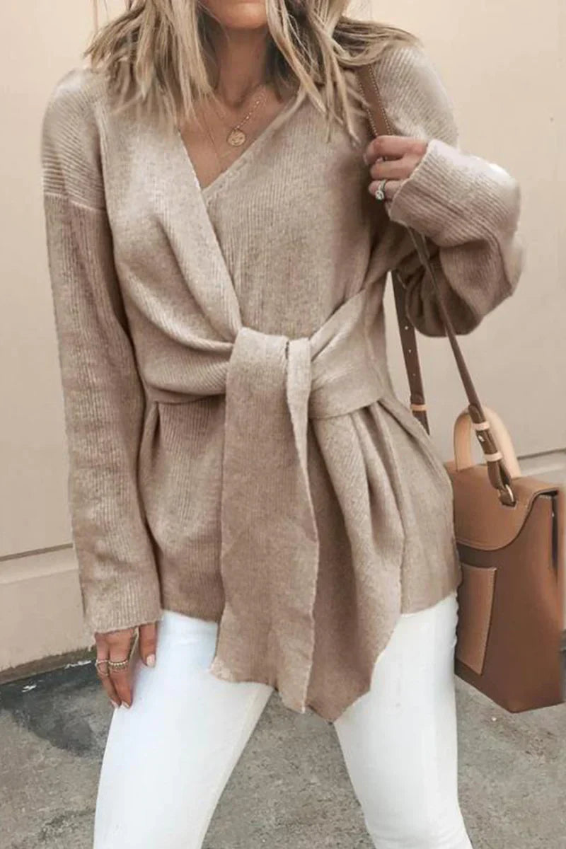Krohn-e | Lässige, solide Patchwork-Strickjacke