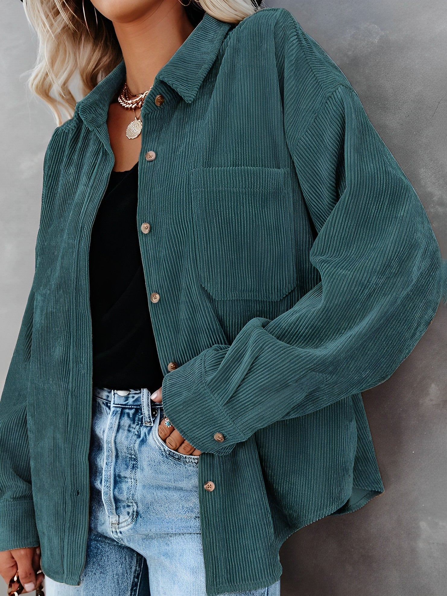 Krohn-e | Cordjacke mit Knöpfen