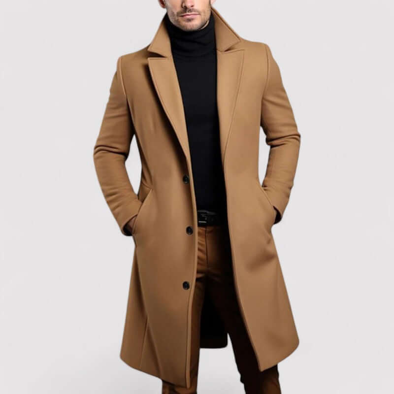 Krohn-e | Herren Langer Winter Wollmantel
