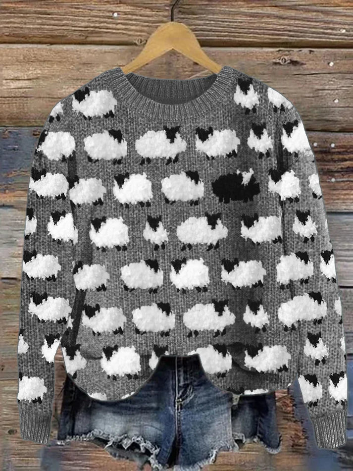 Susan: Kuscheliger Vintage-Strickpullover aus Schaffell