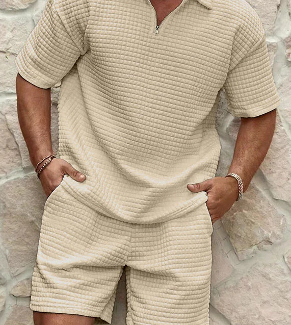 Edles Herren-Kurzarm-Set mit Zipper