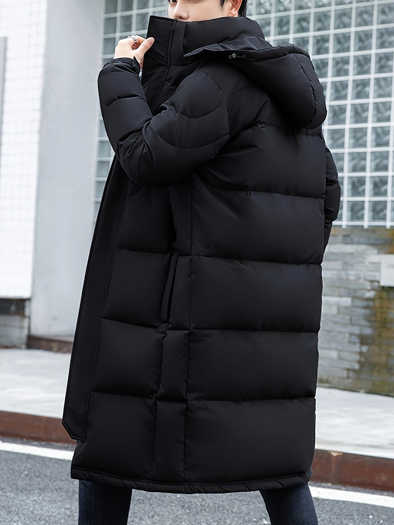 Krohn-e | Lange Pufferjacke mit Kapuze Polyester Isolierend und Stilvoll