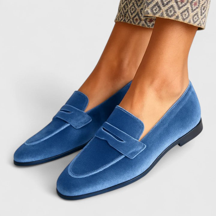KROHN-E Damen Loafer Leder schwarz elegant klassisch