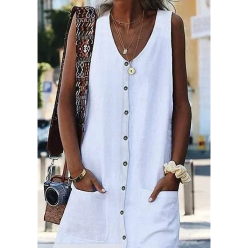 Leinen-Midikleid mit Schlitz – Jules