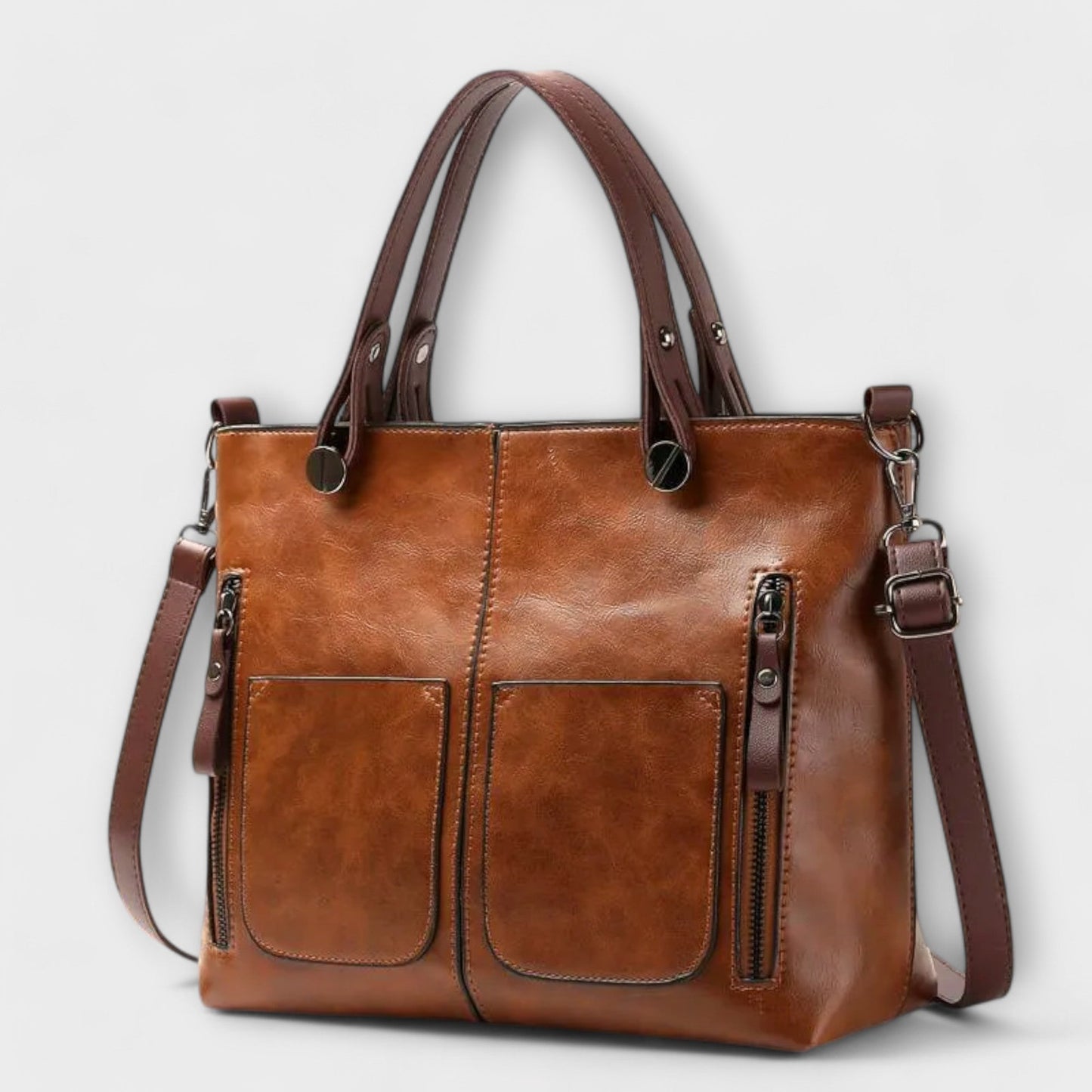 KROHN-E Damen Handtasche Multifunktion Mehrere Taschen Schwarz
