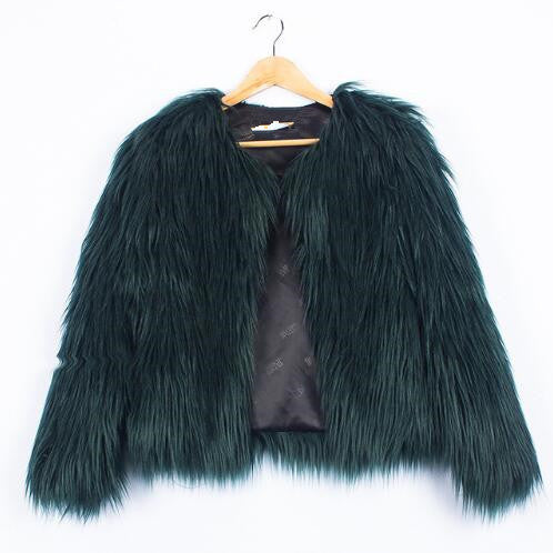 Damen Flauschige Kunstfelljacke mit voluminösem Schnitt und elegantem Kragen Krohn-e