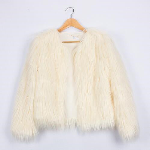 Damen Flauschige Kunstfelljacke mit voluminösem Schnitt und elegantem Kragen Krohn-e