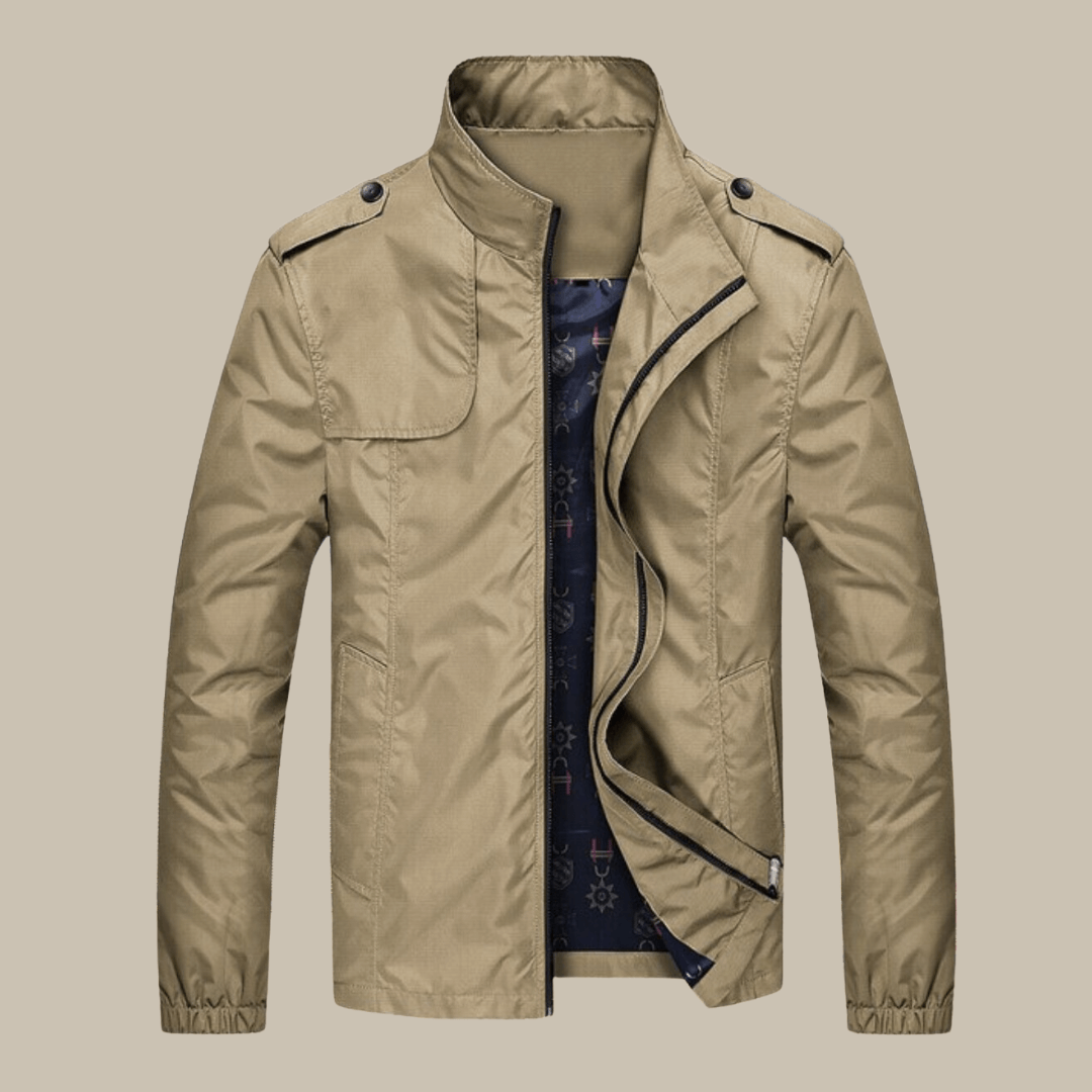 Krohn-e | Herren Herbst Freizeit Oxford Jacke mit Kragen