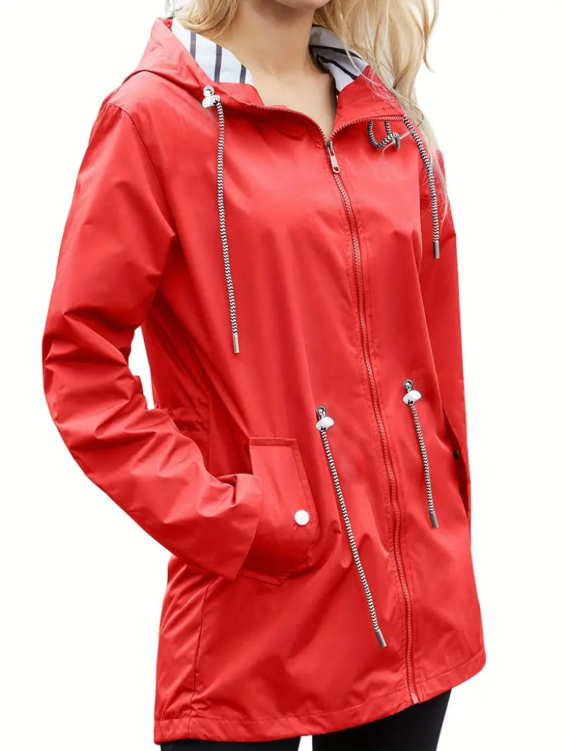 Krohn-e | Lässiger Wasserdichter Hoodie mit Langen Ärmeln, Knie-Lang für Frauen Perfekt für Herbst und Winter