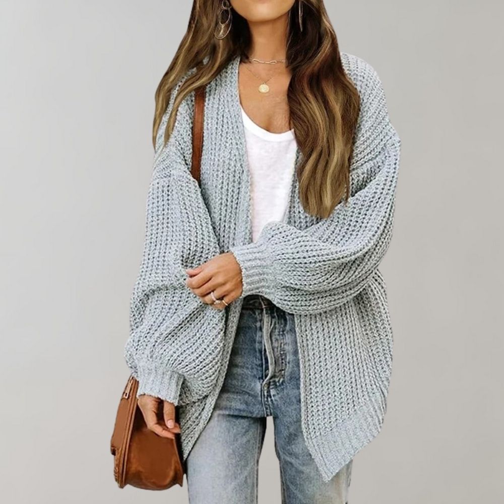 Krohn-e | Offene Strickjacke mit Bischofsärmeln