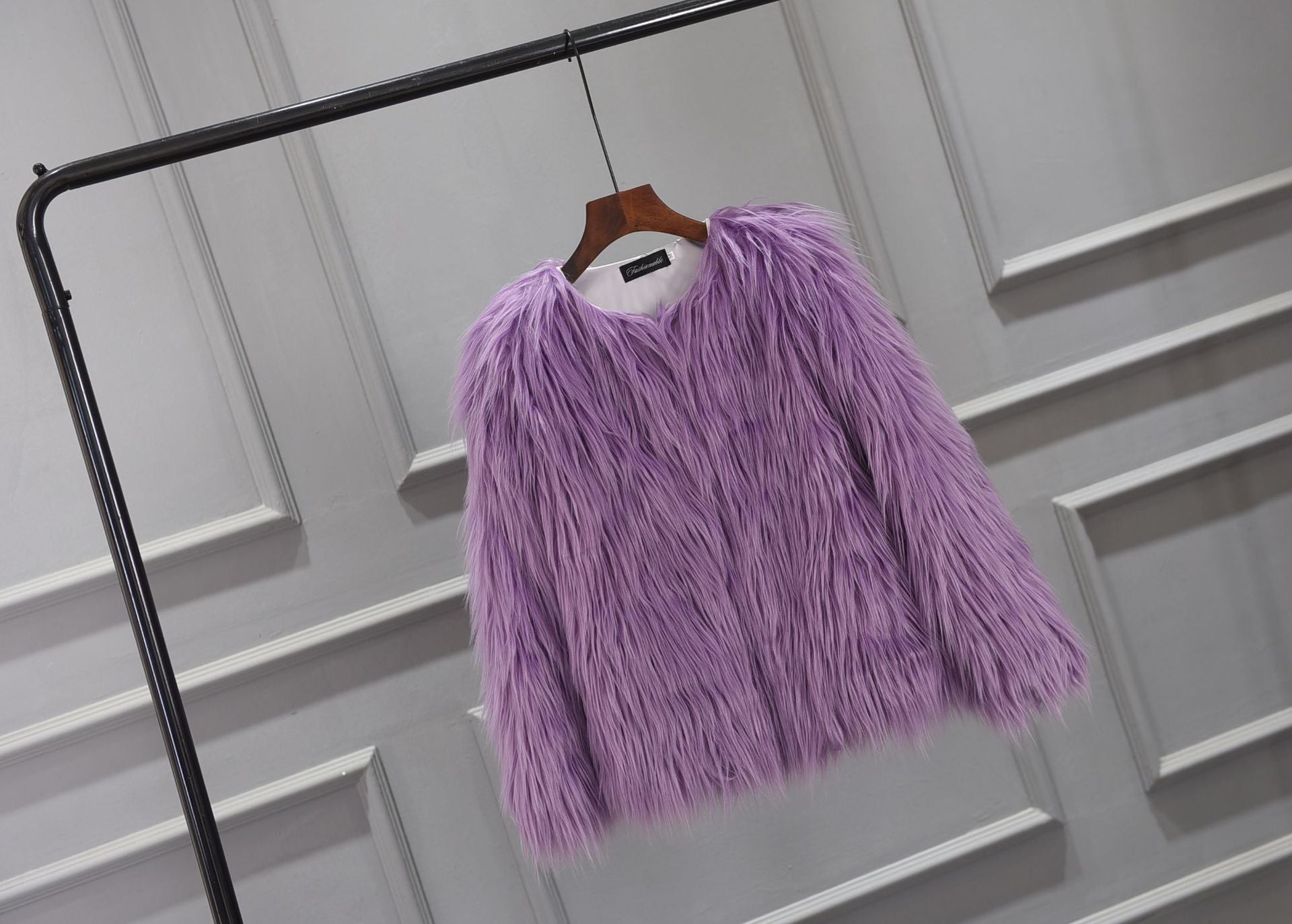 Damen Luxuriöser Kunstpelzjacke mit voluminösem Kragen Krohn-e