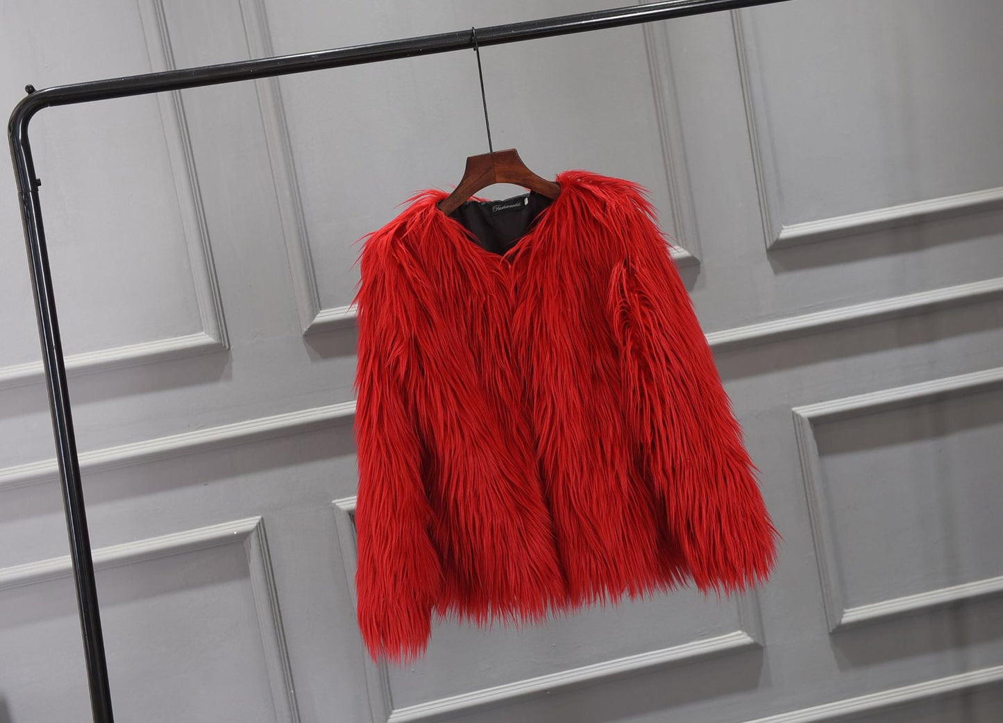 Damen Luxuriöser Kunstpelzjacke mit voluminösem Kragen Krohn-e