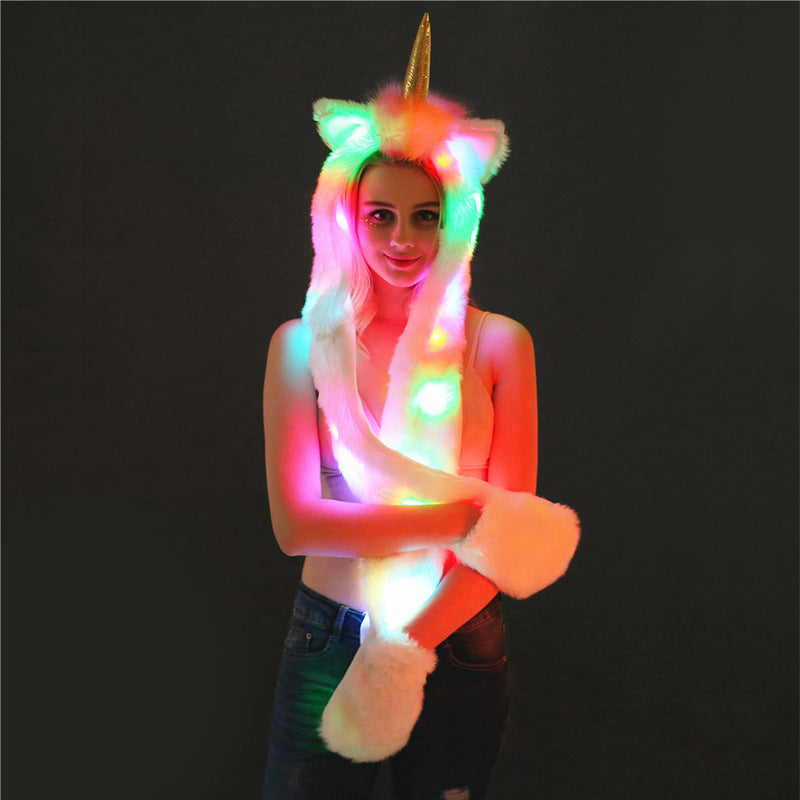 Damen LED Leuchtendes Einhorn-Schal Krohn-e - Krohn-e