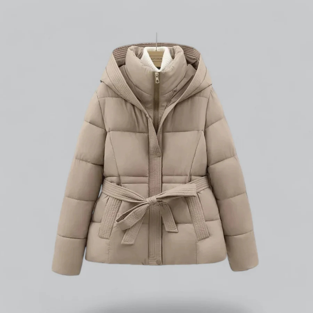 Krohn-e | Winter Puffer Gürtel Kapuze Jacke - Kurze