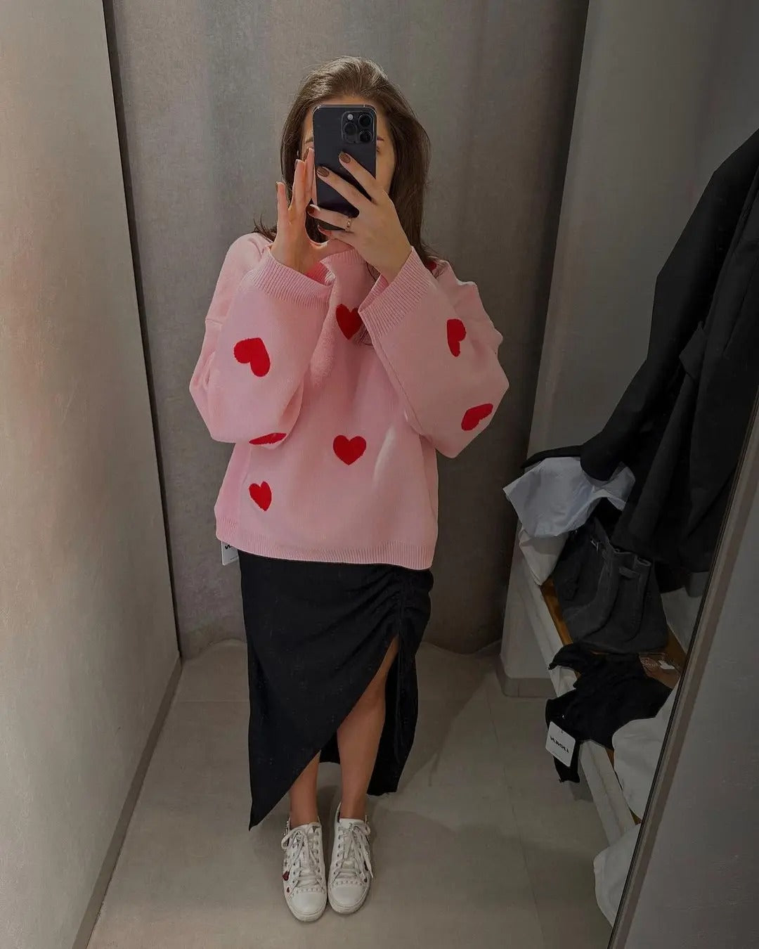Oversized Fudus Sweatshirt: My Love Embroidered Heart