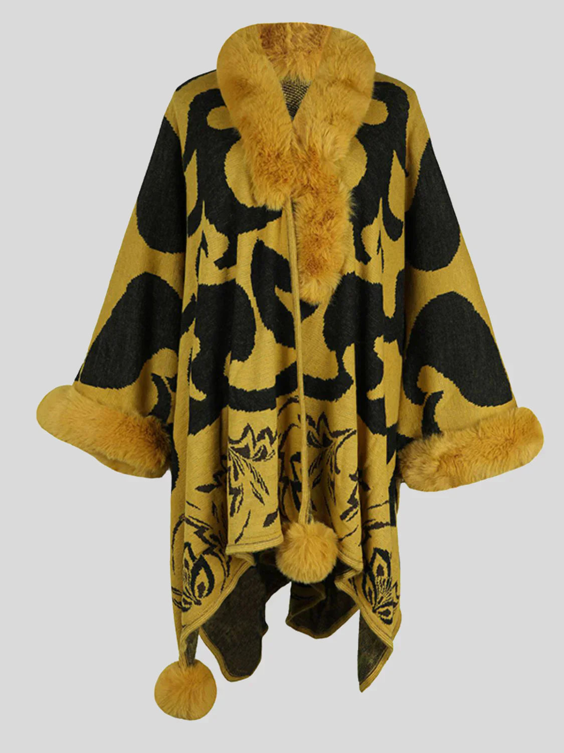 Krohn-e | Stilvolles Poncho für Den Winter mit Druck