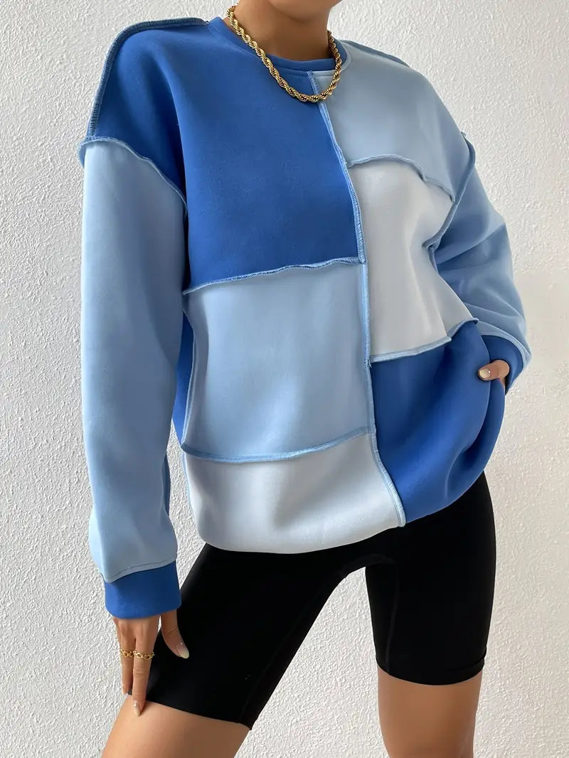 Damen-Sweatshirt mit Farbblock-Design und stylischer Passform von Fudus
 - Krohn-e