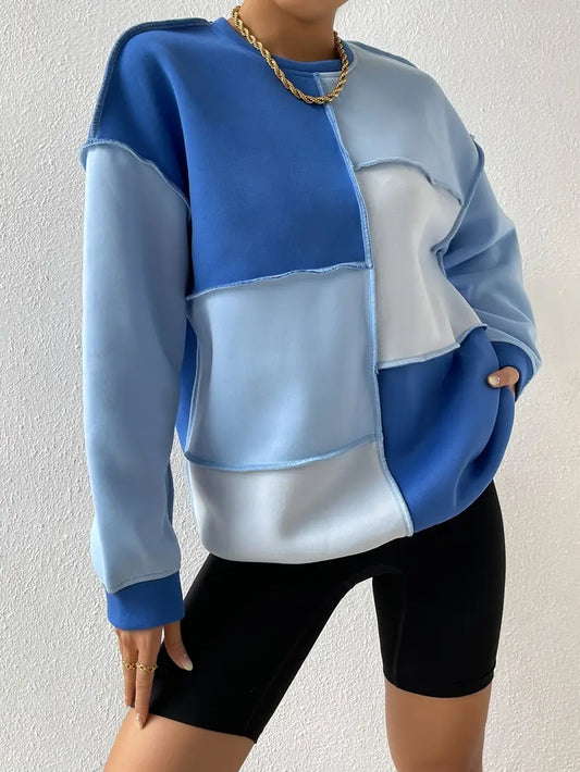 Damen-Sweatshirt mit Farbblock-Design und stylischer Passform von Fudus
 - Krohn-e