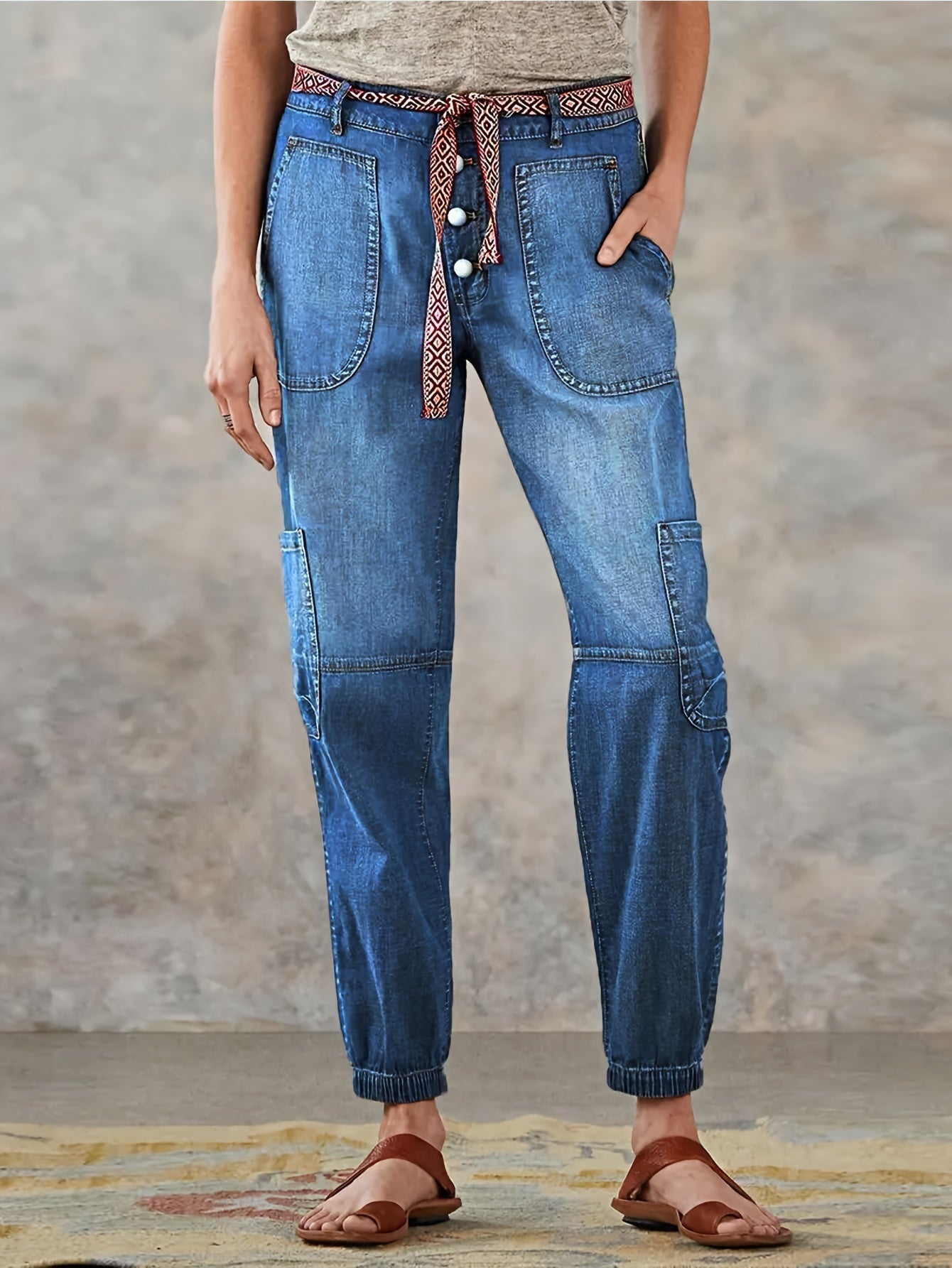 Damenhose Frieda: Freizeit, Taschen, tiefer Bund