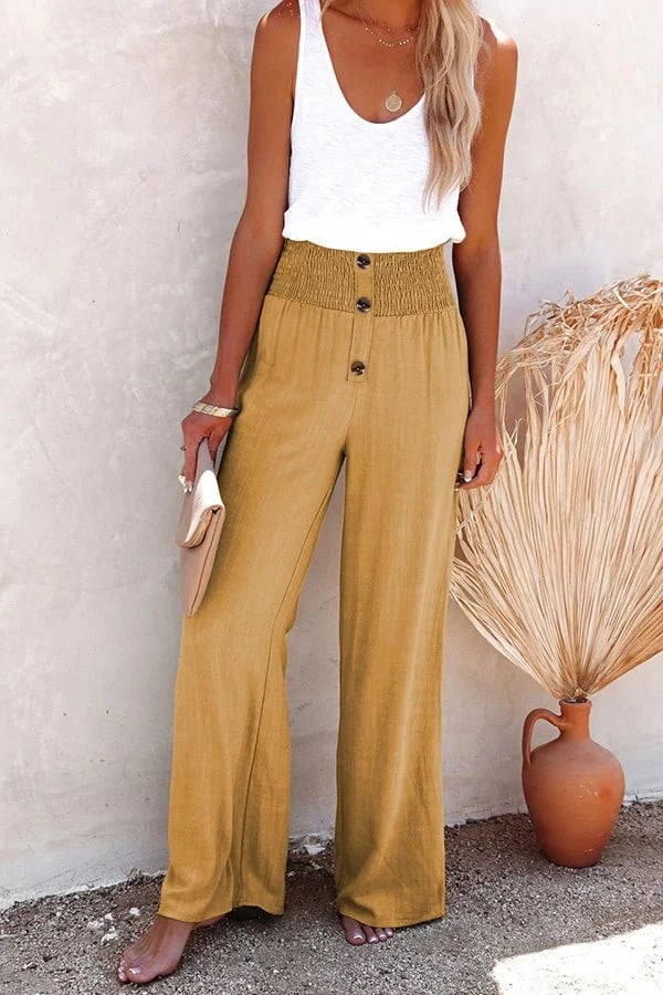KROHN-E Damen High-Waist Hose Stretch Tailliert Elegant