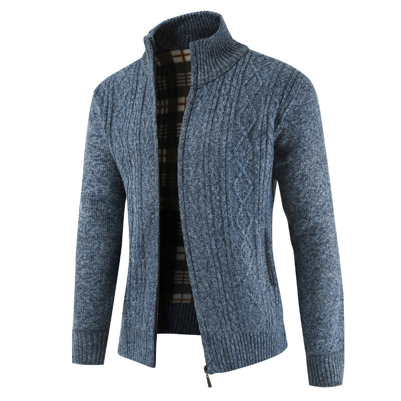Herren Strickjacke mit Reißverschluss und Stehkragen Krohn-e