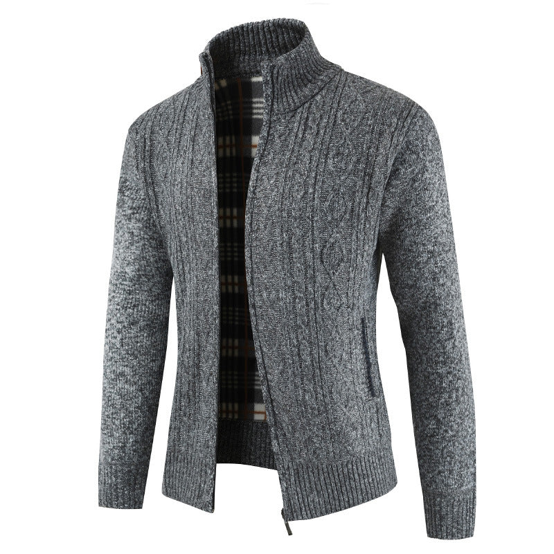 Herren Strickjacke mit Reißverschluss und Stehkragen Krohn-e