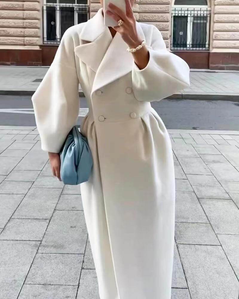 Krohn-e | Damen Stilvoll Laternenärmel Lange Mantel