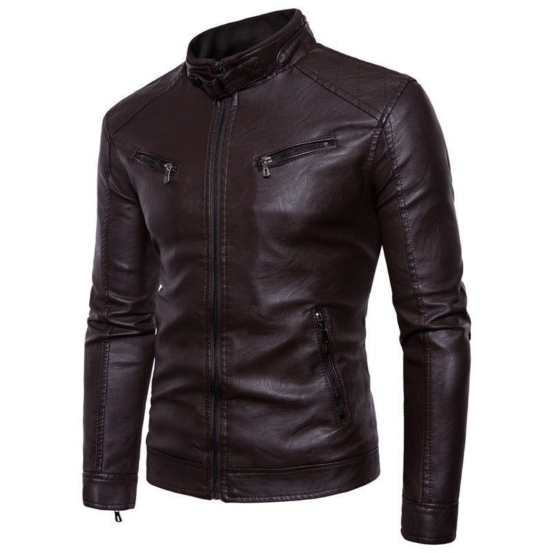 Herren Kunstleder Bikerjacke mit gesteppter Rückenpartie Krohn-e