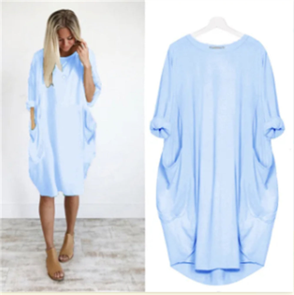 Damenkleid von Fudus: süß, rundhalsausschnitt, weiter Schnitt