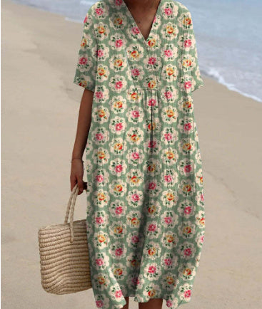 Fudus bequemes Maxikleid mit Blumenmuster