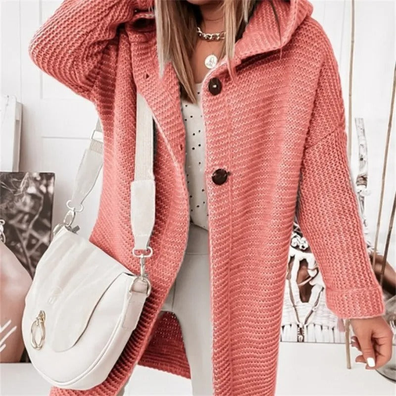 Krohn-e | Damen Kapuzen-Cardigan aus Kaschmir
