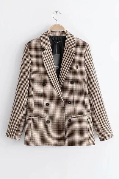 Krohn-e | Karierter Blazer mit langen Ärmeln